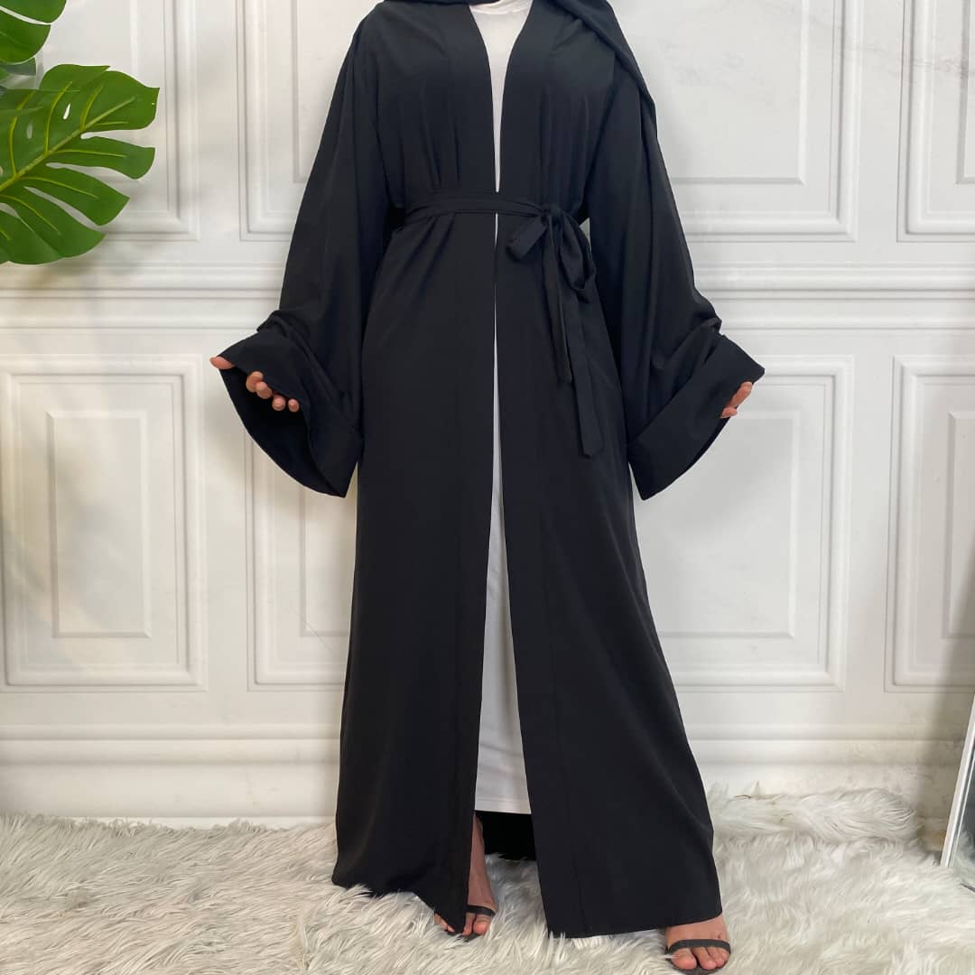 Dua Black Open Abaya – jamilamodesty